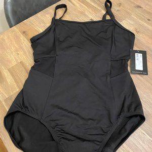Bloch Boutique mesh panel leotard, black, size large / L, NWT